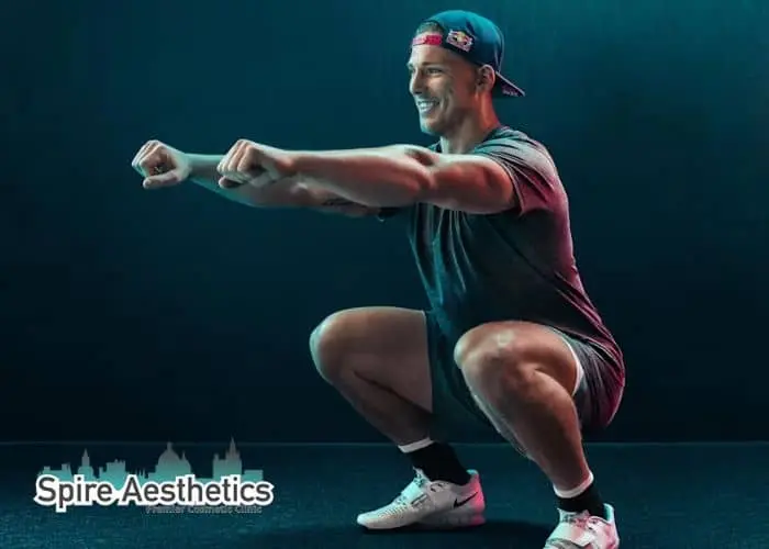 Image of man build leg muscle Uttoxeter through exercise